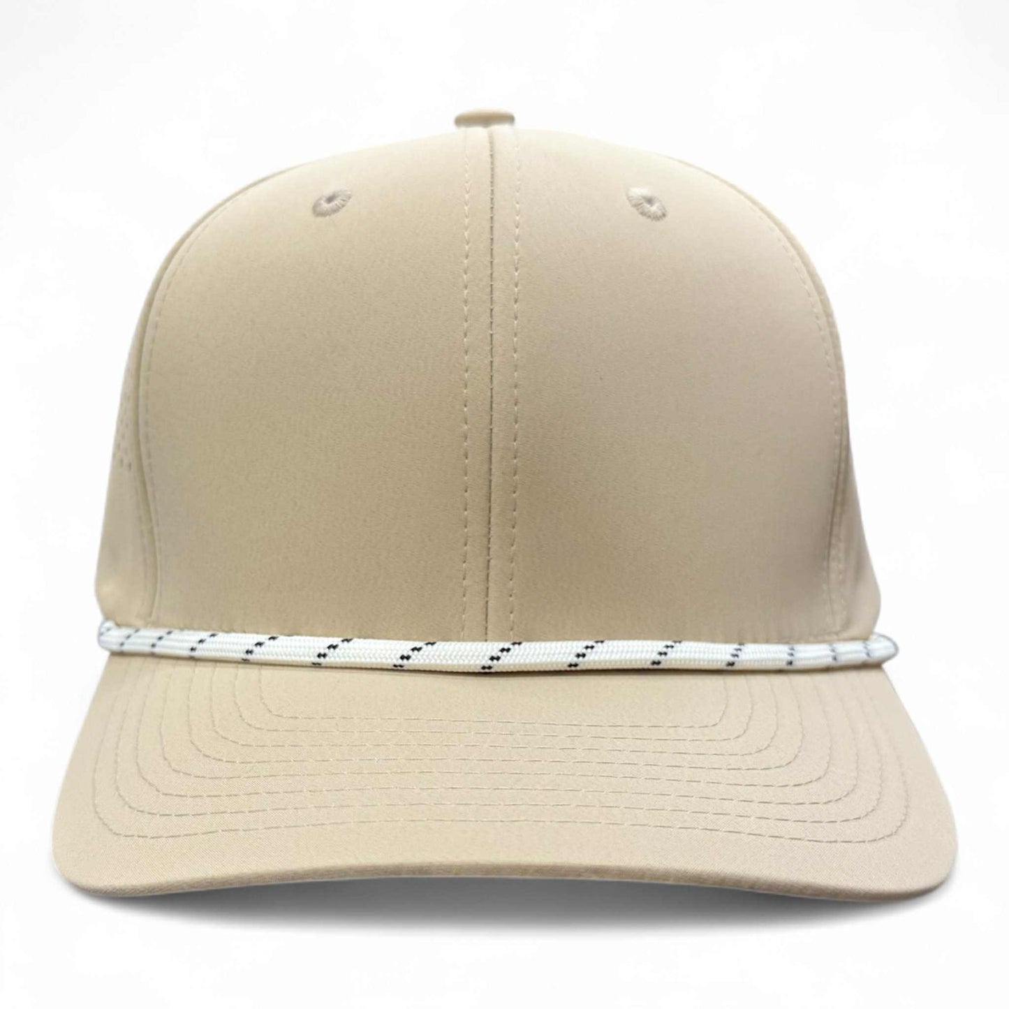 PB301 Cambridge 6 Panel Perforated Snapback (Light Tan)