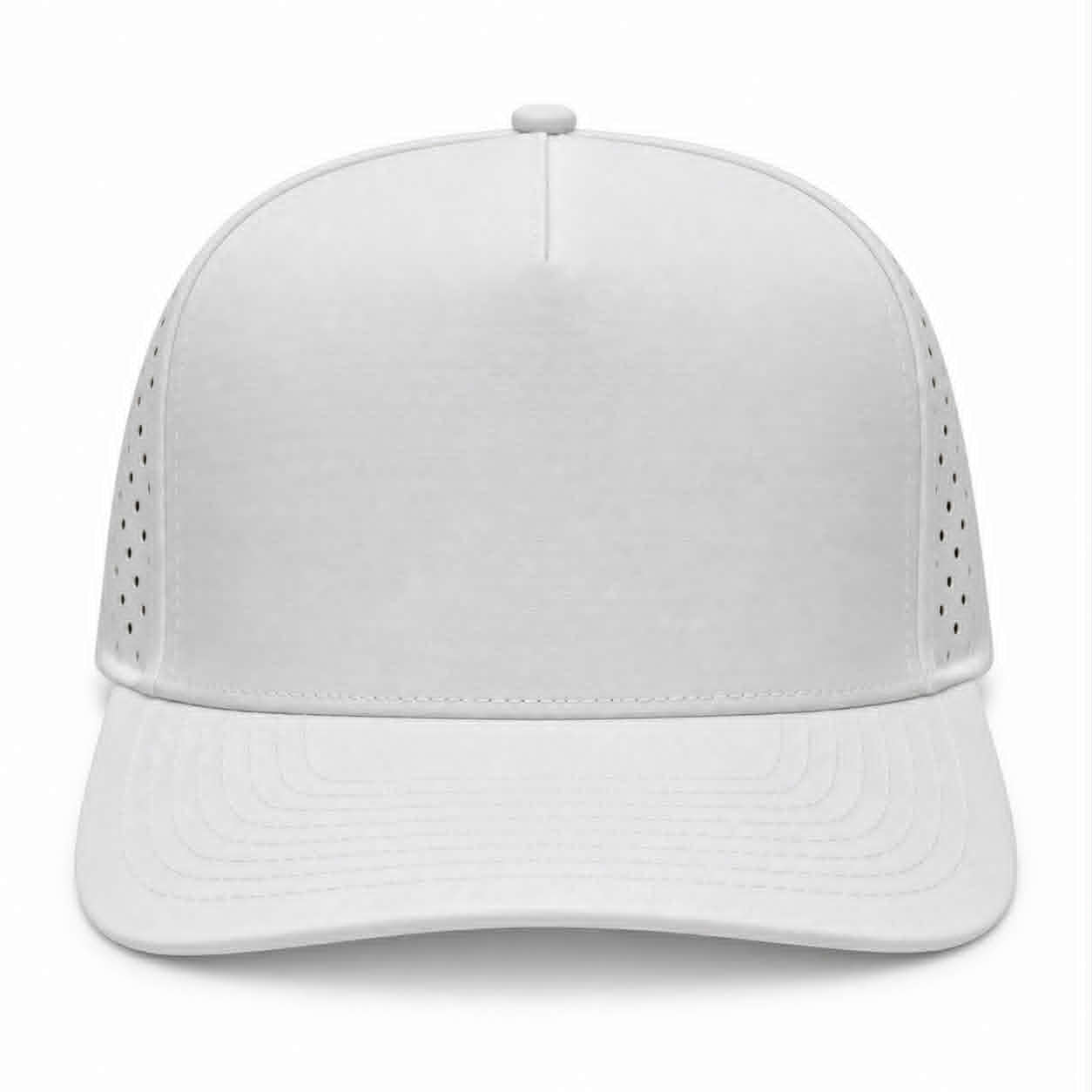 NO LABLE 5 PANEL SNAPBACK - WHITE