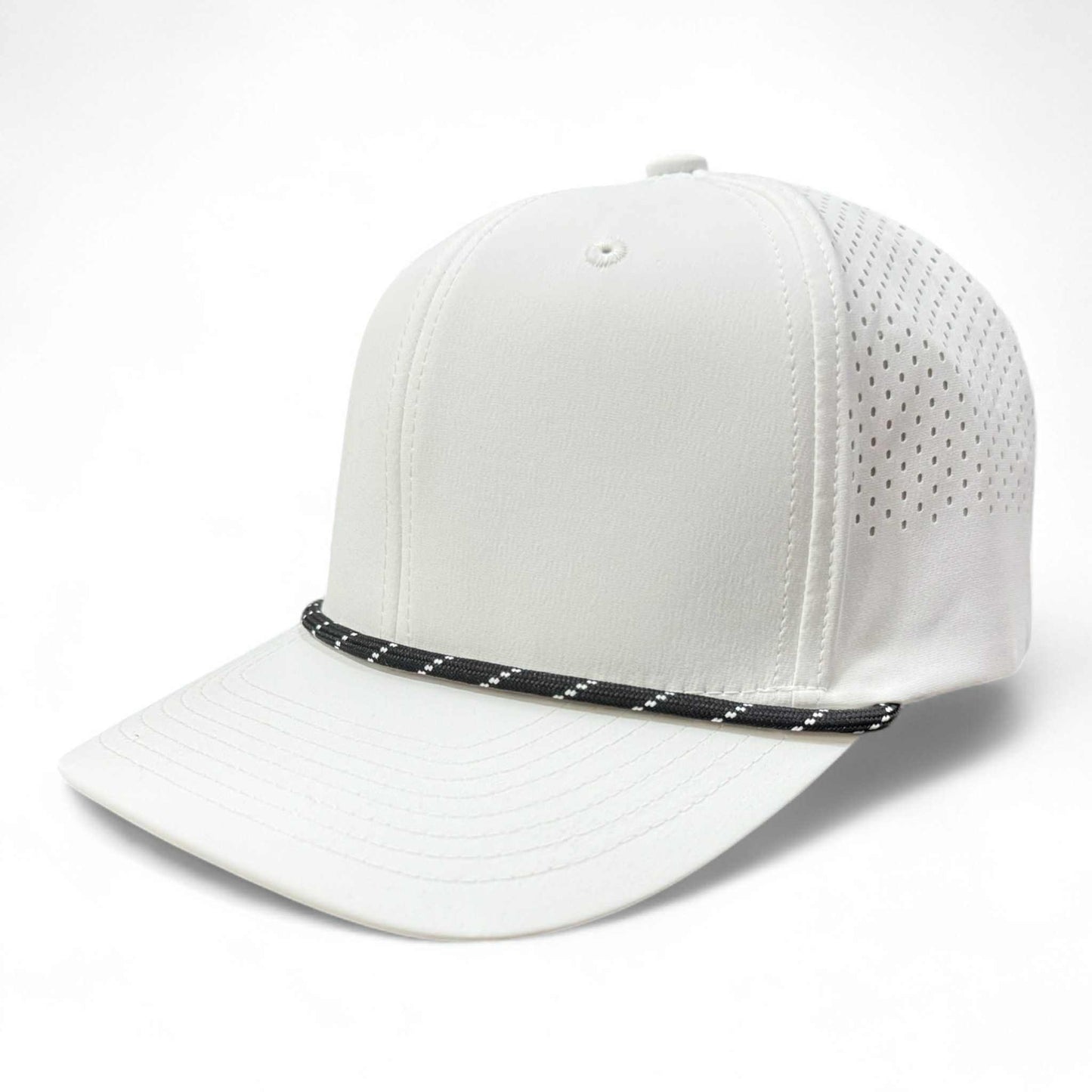 PB301 Cambridge 6 Panel Perforated Snapback [White]