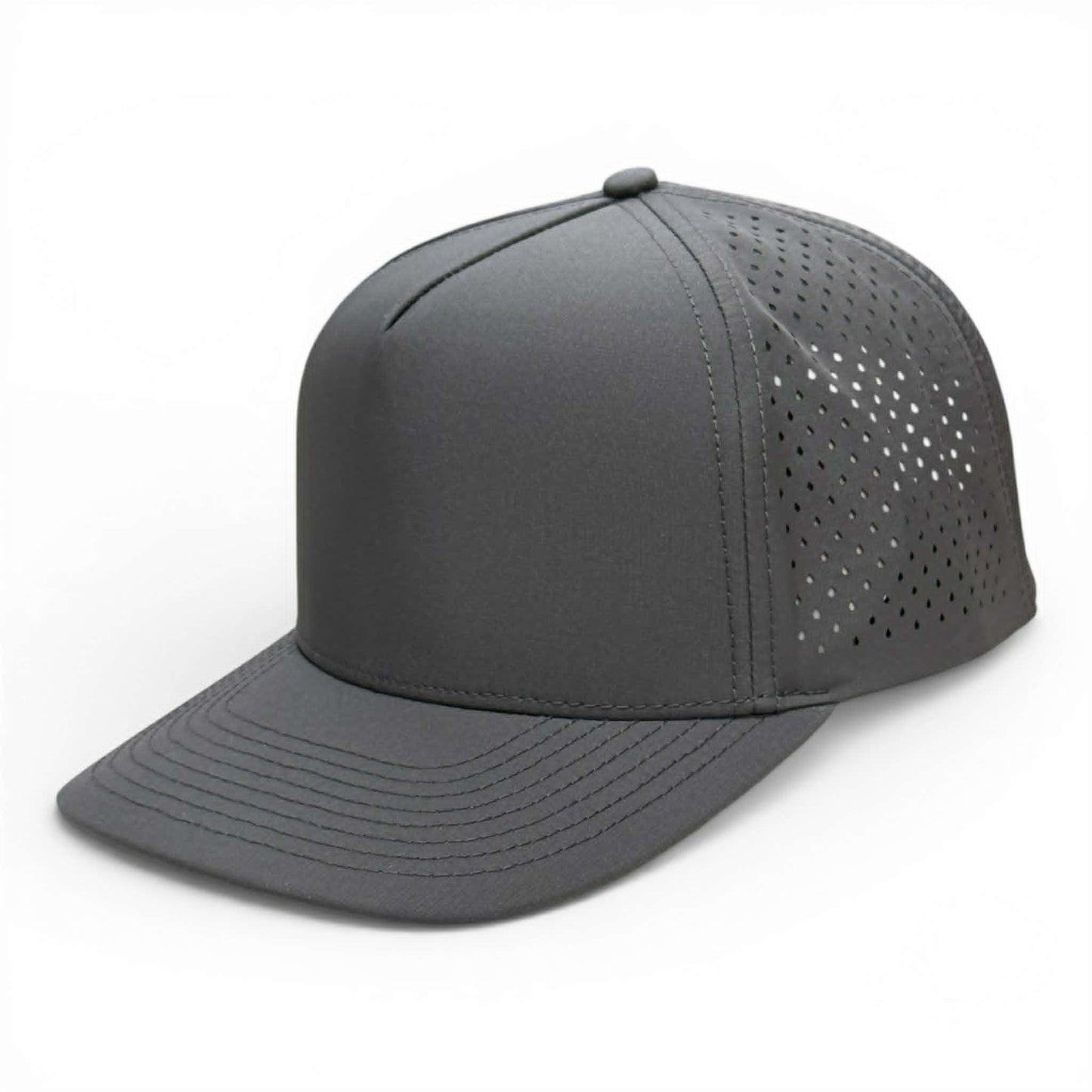NO LABLE 5 PANEL SNAPBACK - DARK GRAY
