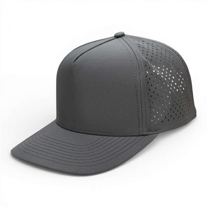NO LABLE 5 PANEL SNAPBACK - DARK GRAY