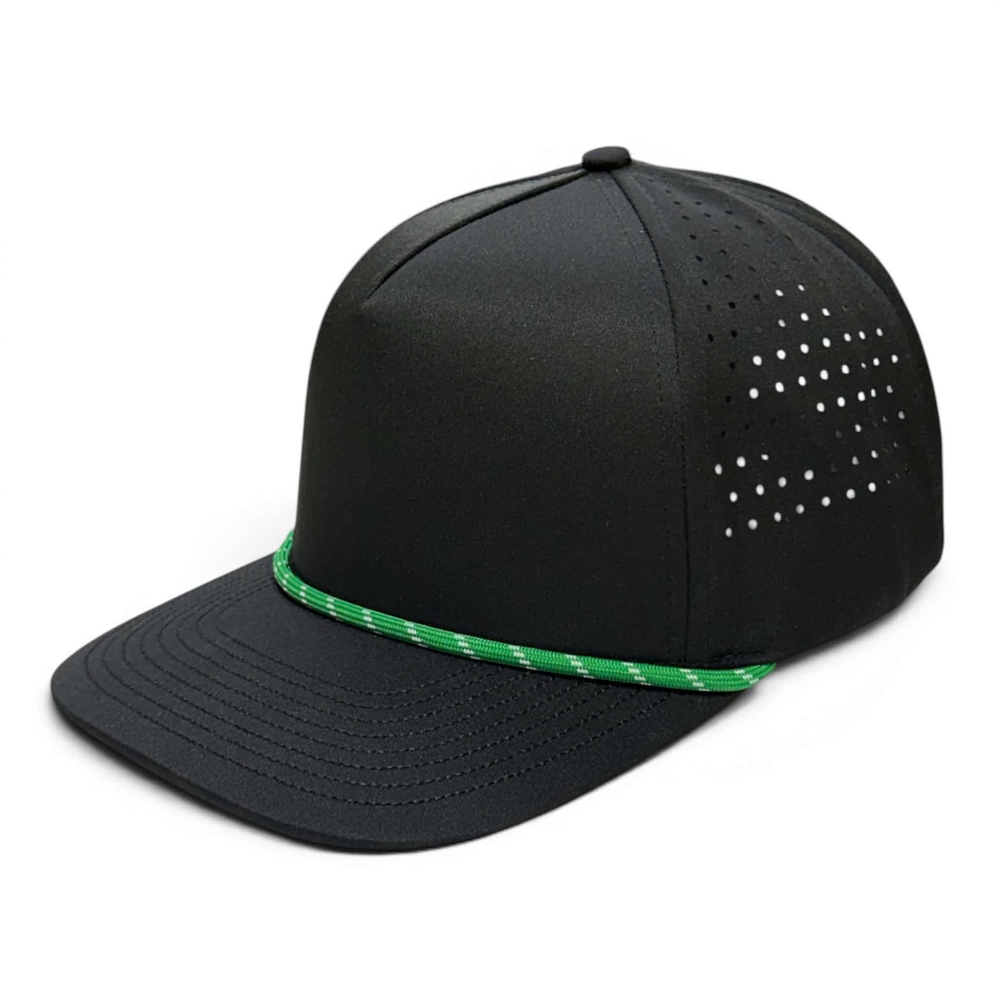 Lunar Performance (Eclipse) 5-Panel Rope Snapback [Black/Green Rope]
