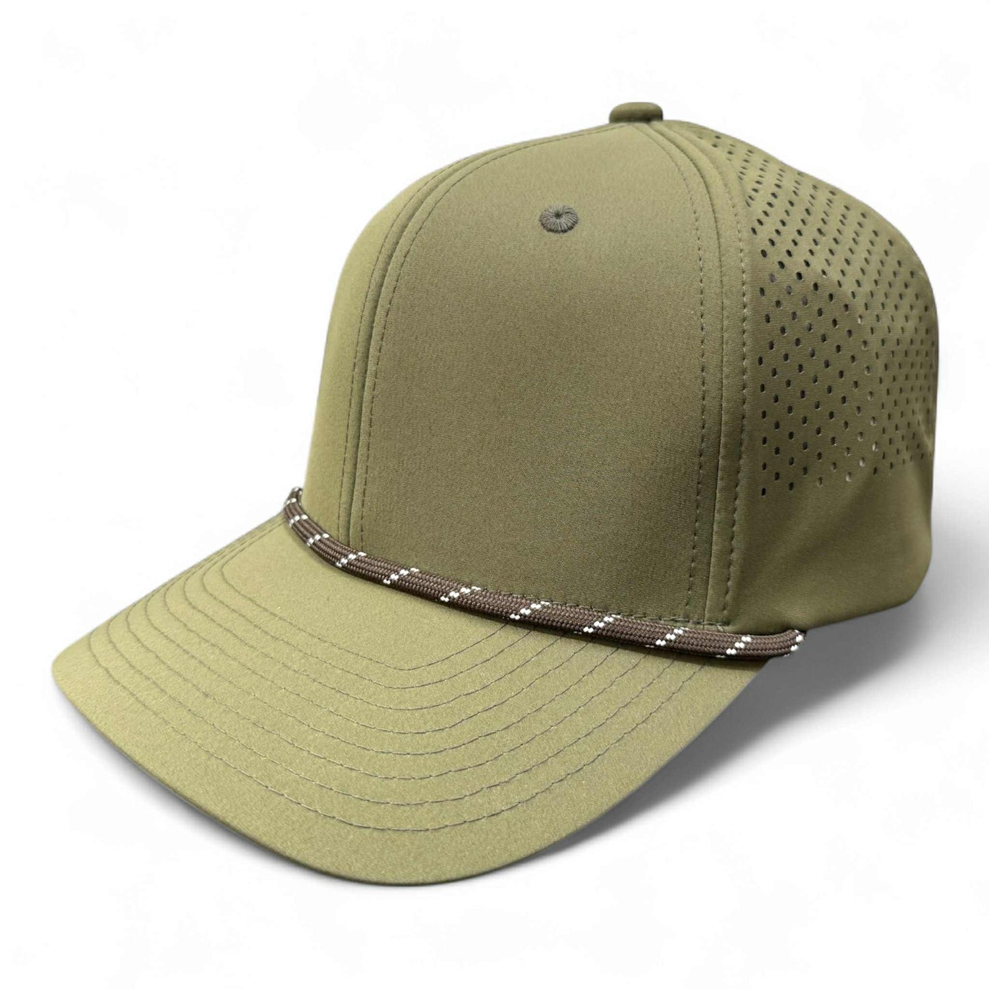 PB301 Cambridge 6 Panel Perforated Snapback [Olive]