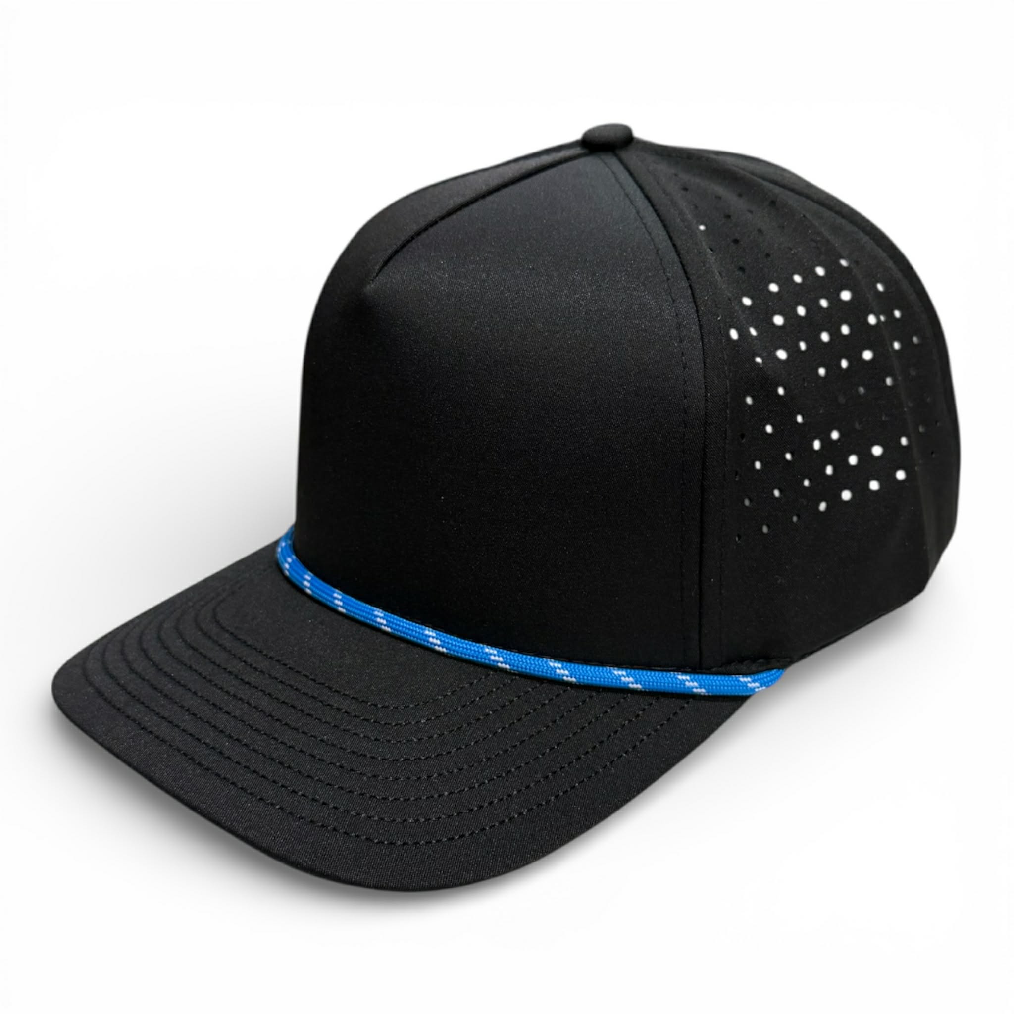 Performance Snapback Cap Lunar ( Eclipse ) 5 Panel Performance Snapback [Black/Sapphire Blue Ro ...