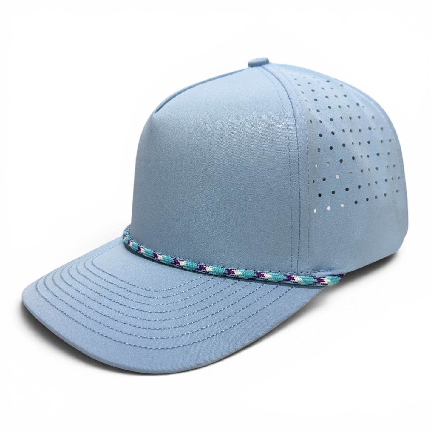 Lunar (Eclipse) 5 Panel Performance Snapback [Sky Blue/turquoise purple rope