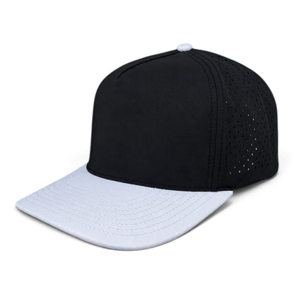 NO LABEL 5 PANEL SNAPBACK - BLACK/WHITE
