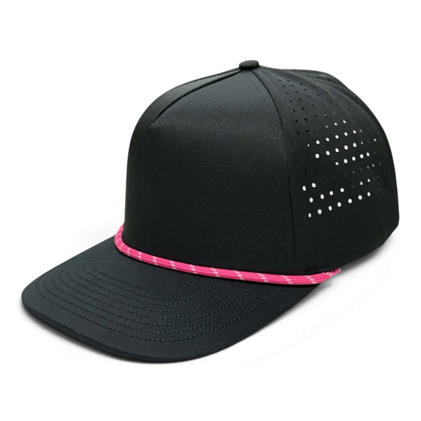 Lunar ( Eclipse ) 5 Panel Performance Snapback [Black/Hot Pink Rope]