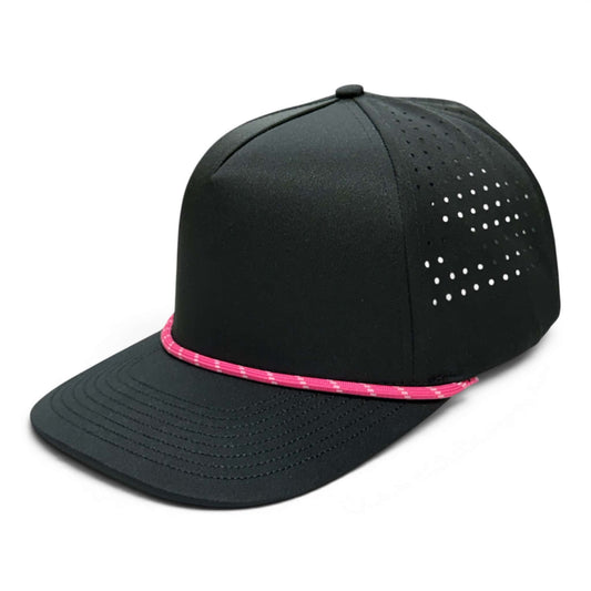 Lunar ( Eclipse ) 5 Panel Performance Snapback [Black/Hot Pink Rope]