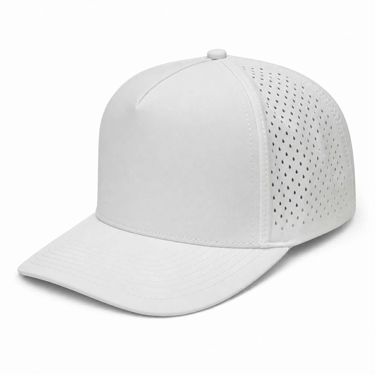 NO LABLE 5 PANEL SNAPBACK - WHITE