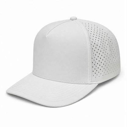 NO LABLE 5 PANEL SNAPBACK - WHITE