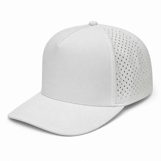 NO LABLE 5 PANEL SNAPBACK - WHITE