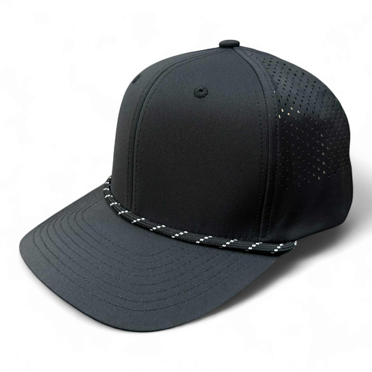 PB301 Cambridge 6 Panel Perforated Snapback [Black]