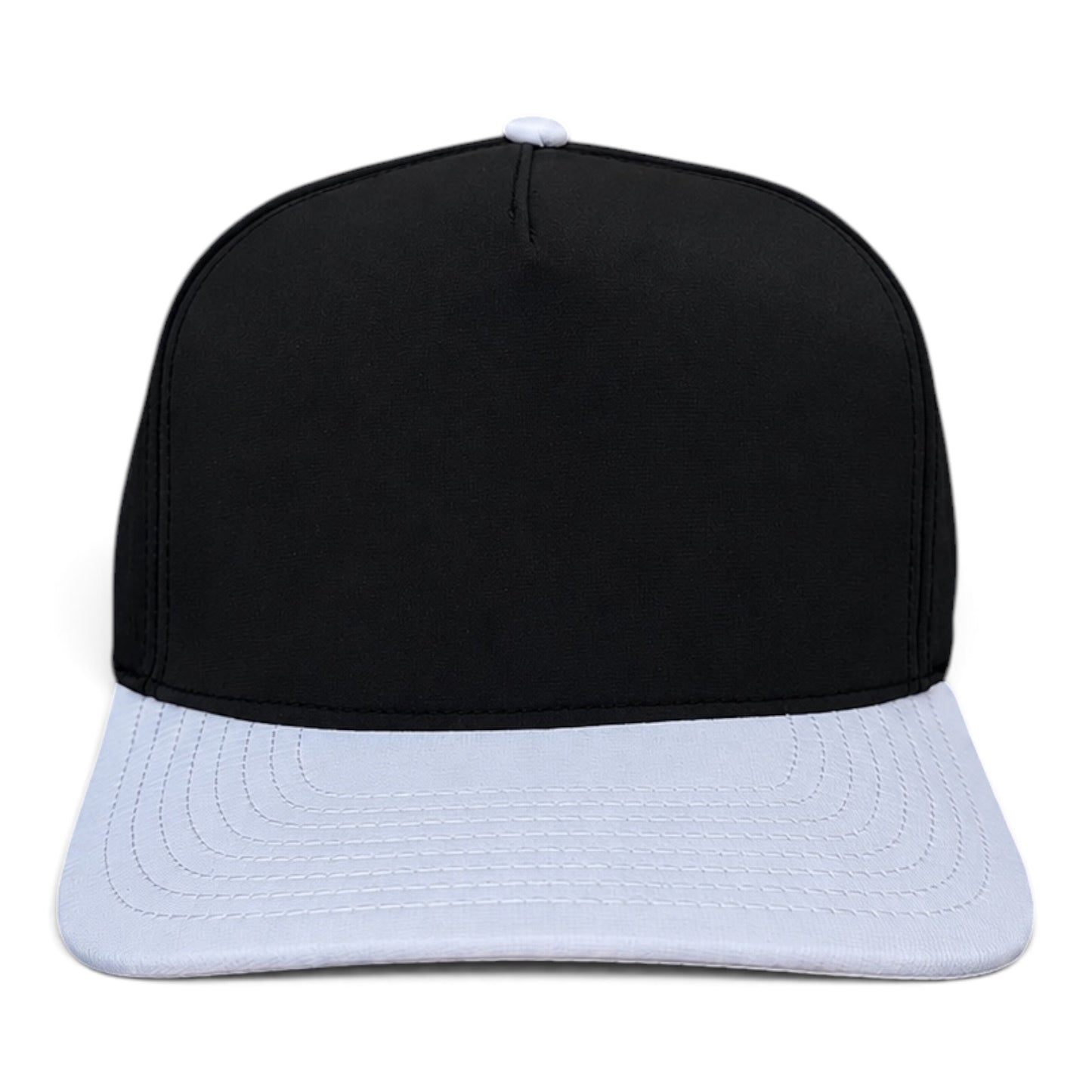 NO LABEL 5 PANEL SNAPBACK - BLACK/WHITE