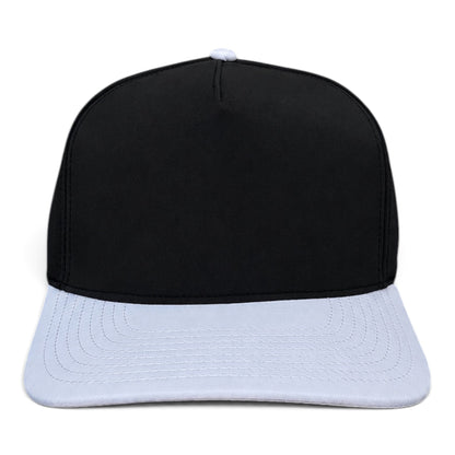NO LABEL 5 PANEL SNAPBACK - BLACK/WHITE