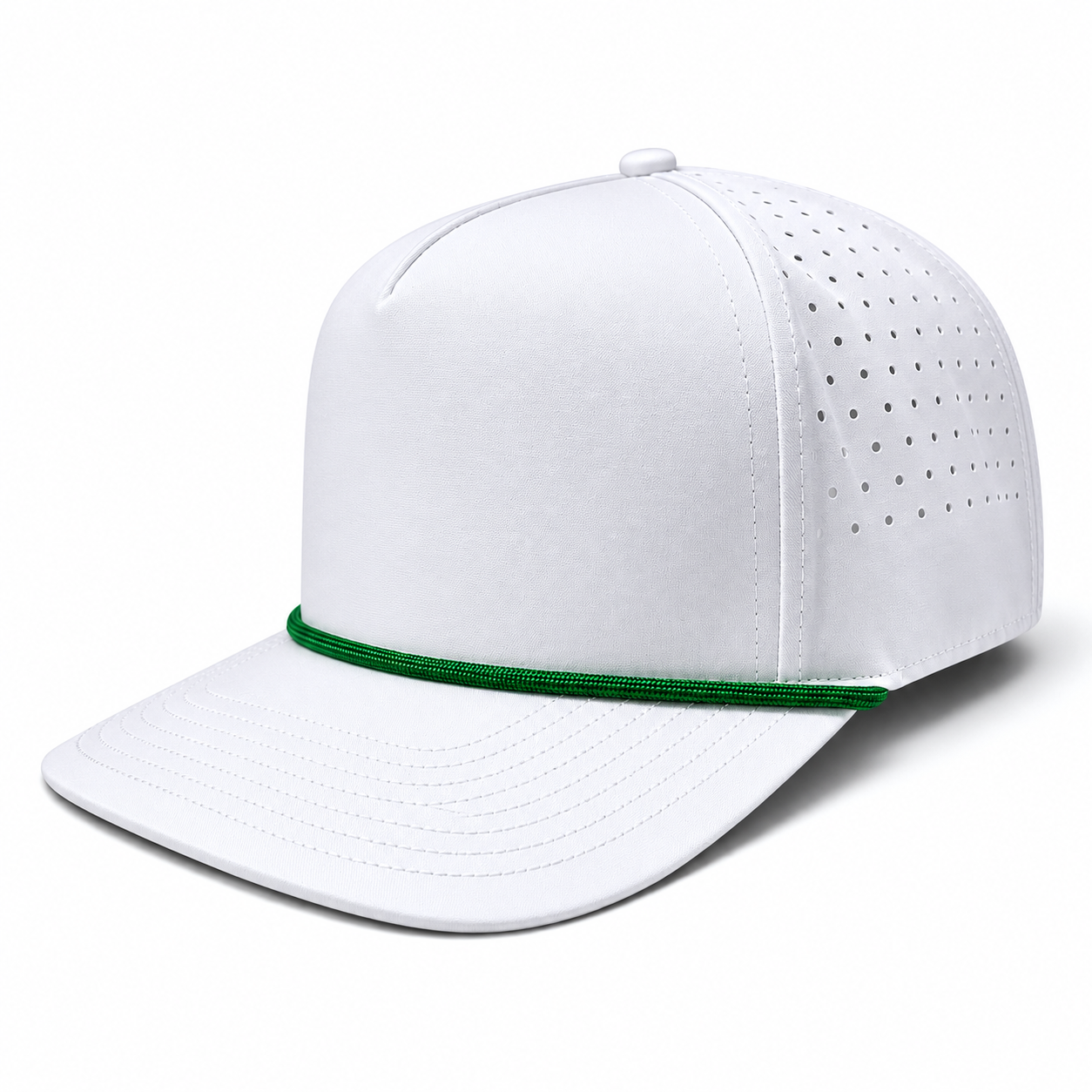 Lunar (Eclipse) 5 Panel Performance Snapback [White/Green Rope]