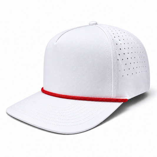 Lunar (Eclipse) 5 Panel Performance Snapback [White/Red Rope]