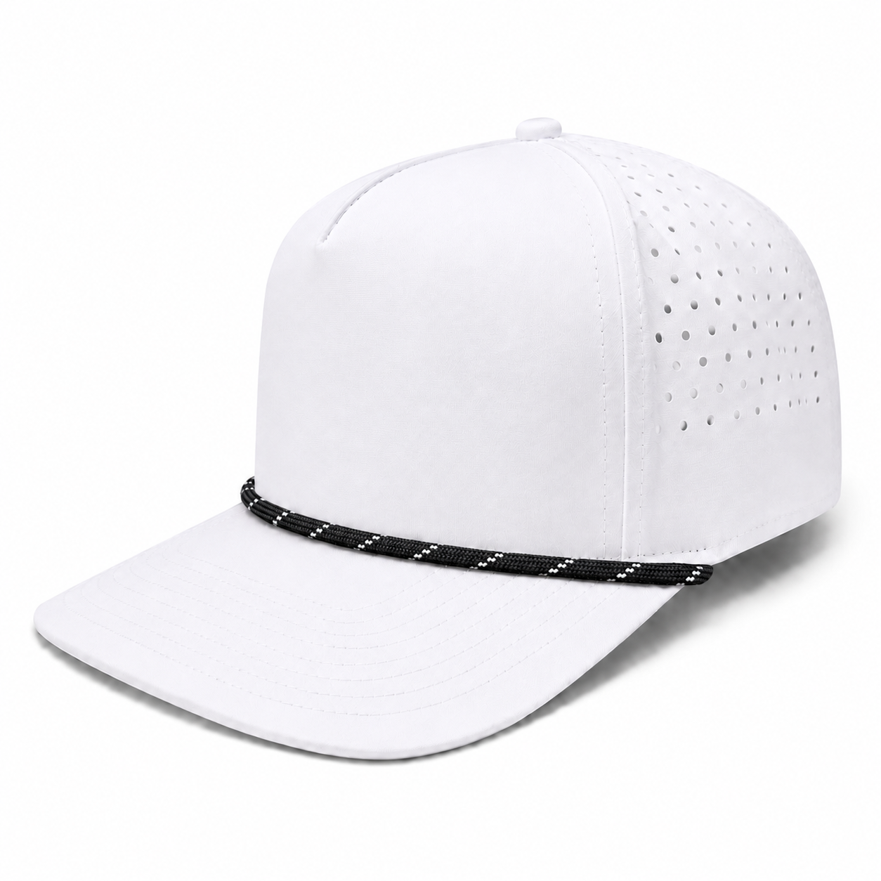 Lunar (Eclipse) 5 Panel Performance Snapback [White Blk/White Rope]
