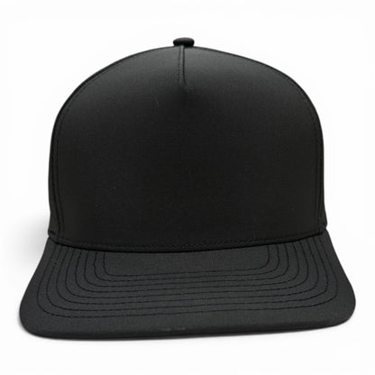 NO LABLE 5 PANEL SNAPBACK - BLACK