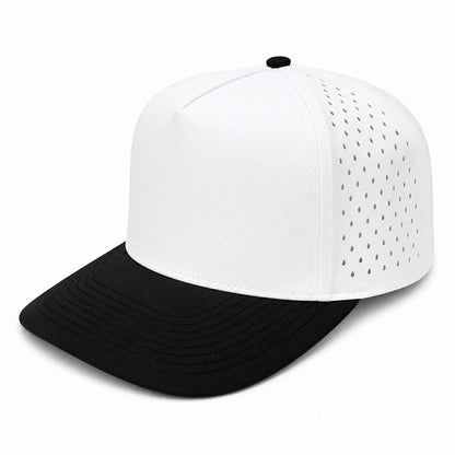 NO LABLE 5 PANEL SNAPBACK - WHITE/BLACK