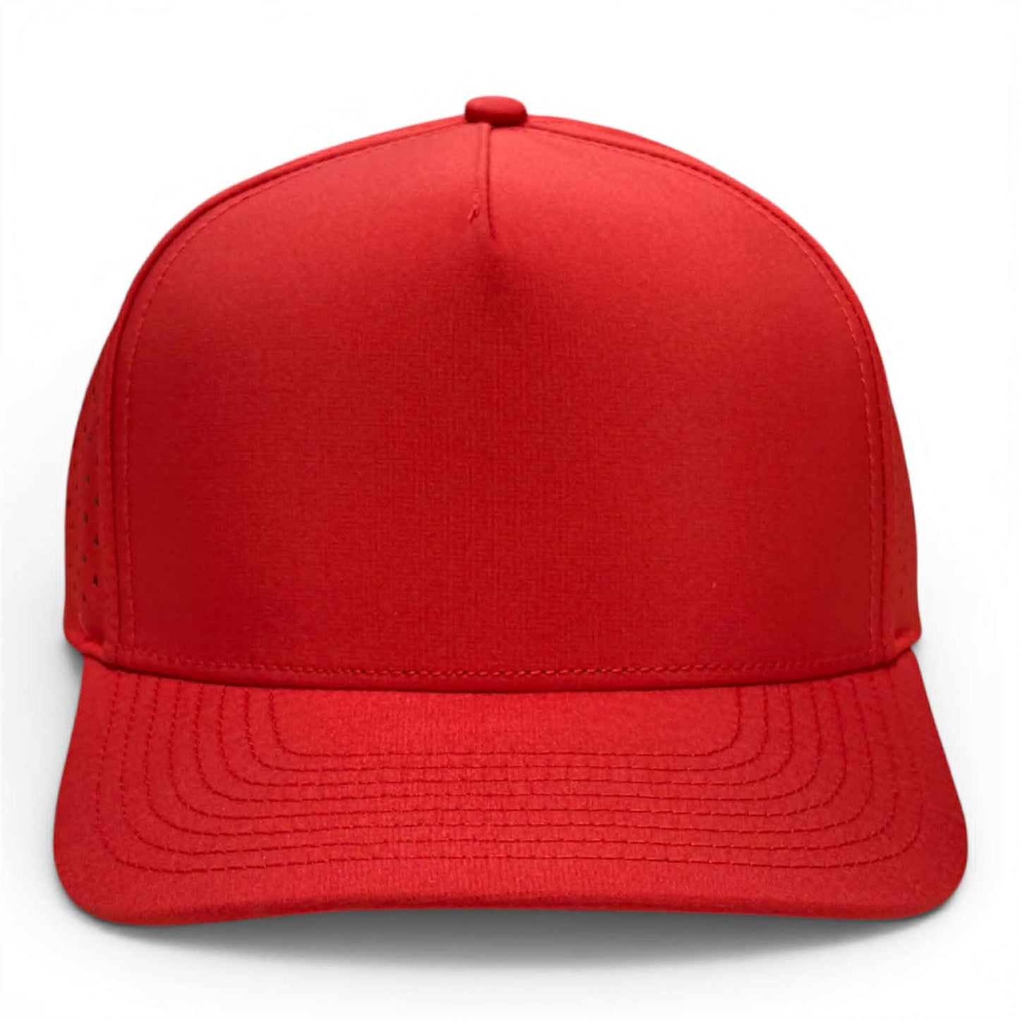 NO LABLE 5 PANEL SNAPBACK - RED