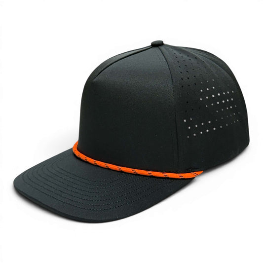 Lunar ( Eclipse ) 5 Panel Performance Snapback [Black/Orange Rope]