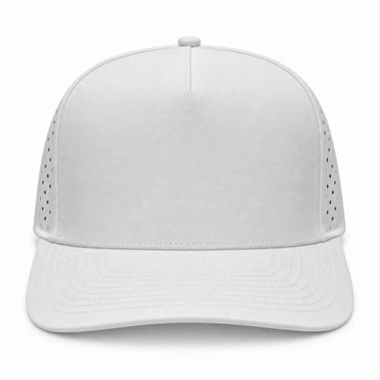 NO LABLE 5 PANEL SNAPBACK - WHITE