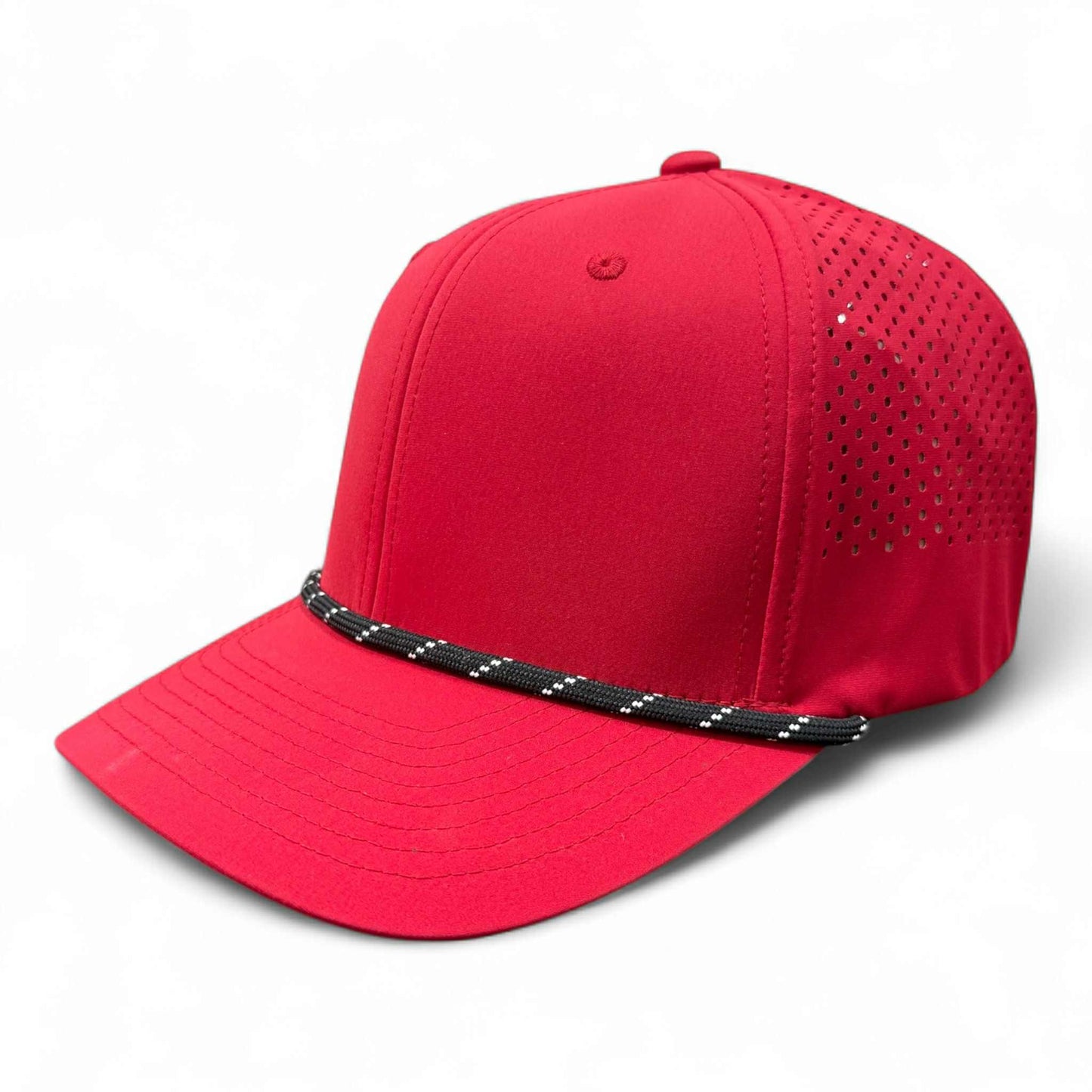 PB301 Cambridge 6 Panel Perforated Snapback [Red]