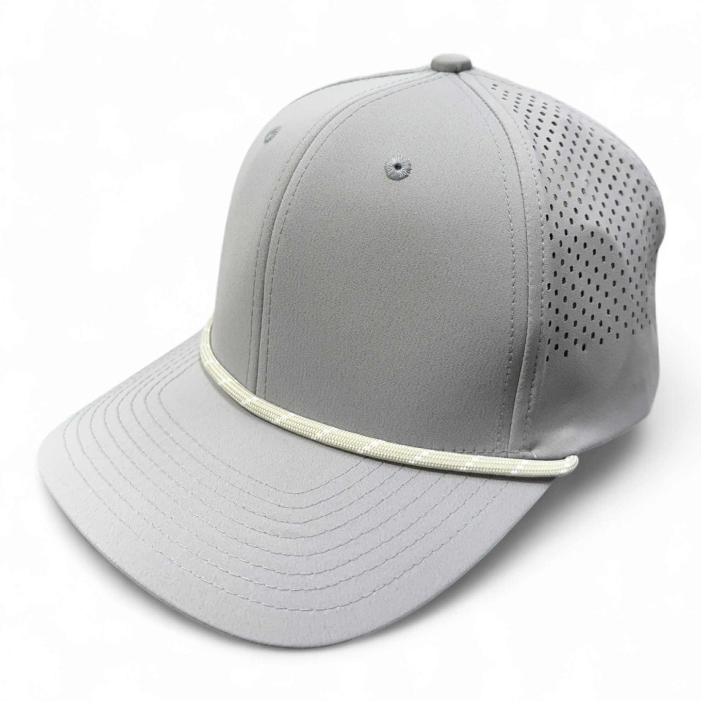 PB301 Cambridge 6 Panel Perforated Snapback (L. Grey)