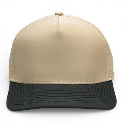 NO LABLE 5 PANEL SNAPBACK - KHAKI/BLACK