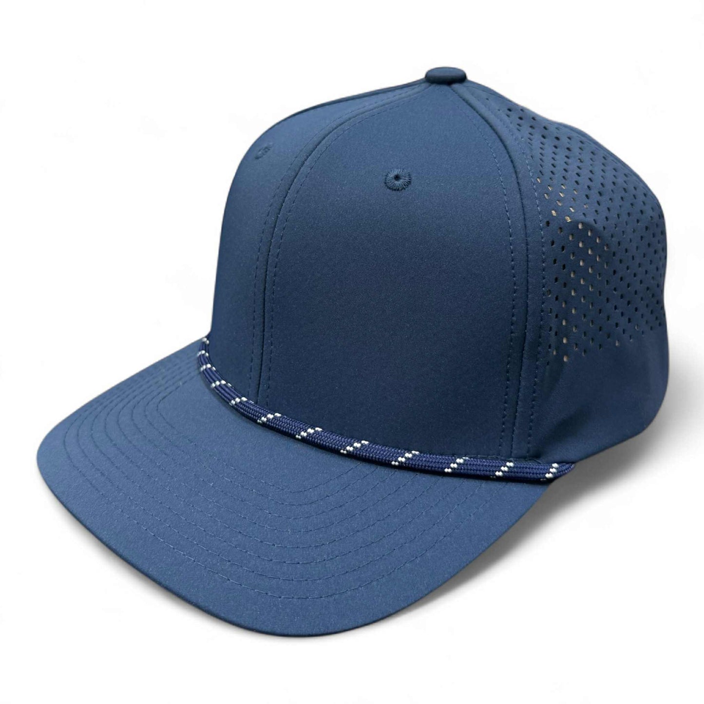 PB301 Cambridge 6 Panel Perforated Snapback [Navy]