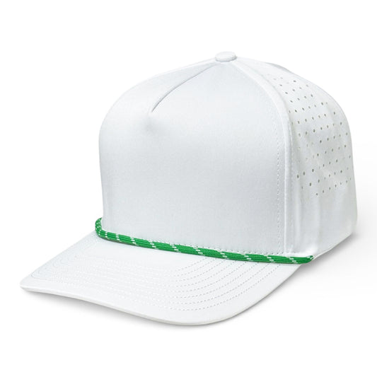 Lunar (Eclipse) 5 Panel Performance Snapback [White/Green Rope]
